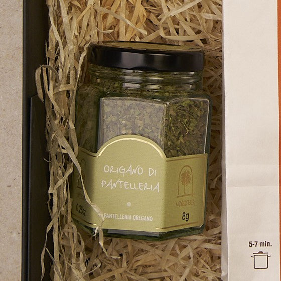 Origano di Pantelleria von La Nicchia im Glas, in der Geschenkbox auf Holzwolle