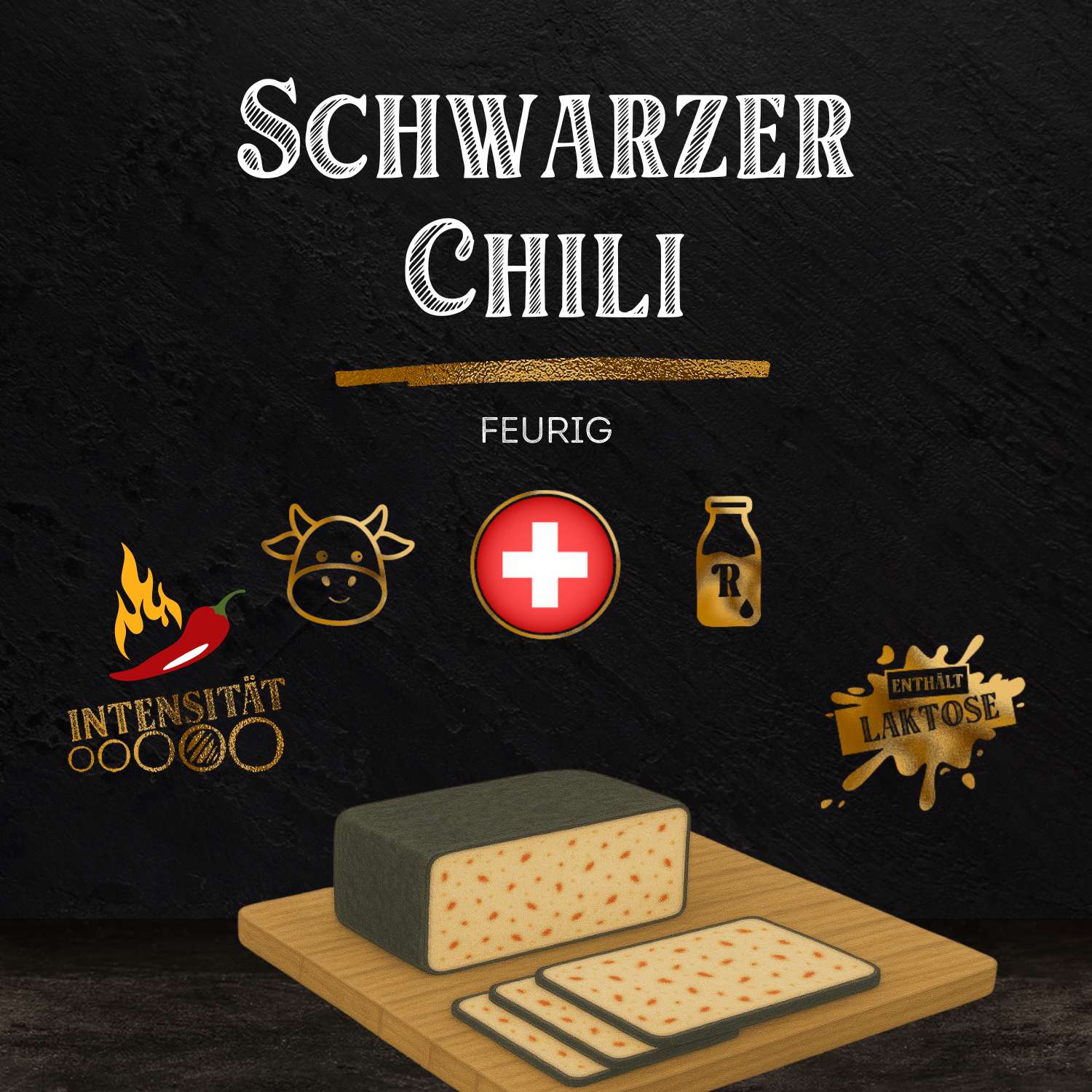 SCHWARZER CHILI - Raclette-Käse, feurig