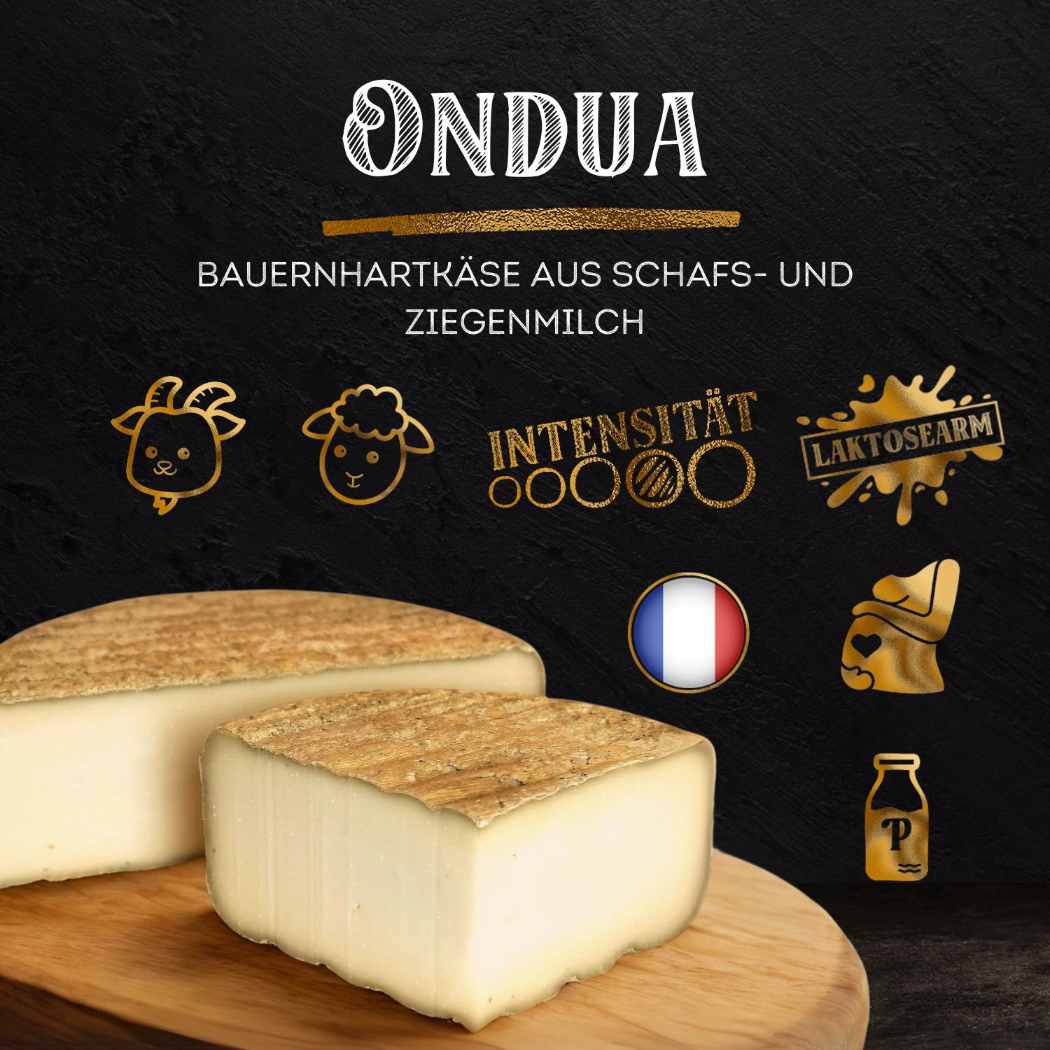 ONDUA - Hartkäse aus Schafs- und Ziegenmilch